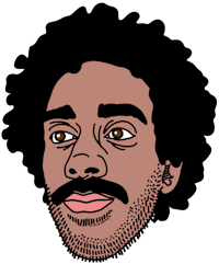 a cartoon of a man with a mustache