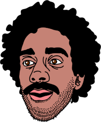 a cartoon of a man with a mustache