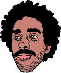 a cartoon of a man with a mustache